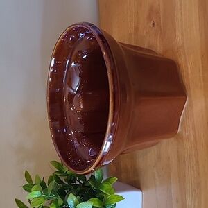 WILLIAMS-SONOMA Monkey Bread Mold Brown Glazed Heavy Ceramic